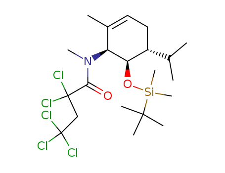 (+)-(1R,2R,6R)-2,2,4,4,4-pentachloro-N-[(6-(tert-butyl-dimethylsiloxy)-5-isopropyl-2-methyl-cyclohex-2-enyl)]-N-methyl-butyramide