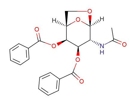 Molecular Structure of 112484-61-4 (2-acetylamino-<i>O</i><sup>3</sup>,<i>O</i><sup>4</sup>-dibenzoyl-1,6-anhydro-2-deoxy-β-D-galactopyranose)