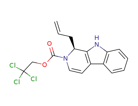 Molecular Structure of 316789-86-3 (2H-Pyrido[3,4-b]indole-2-carboxylic acid, 1,9-dihydro-1-(2-propenyl)-,
2,2,2-trichloroethyl ester, (1S)-)