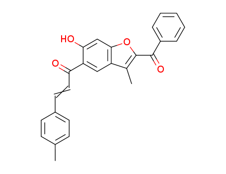Molecular Structure of 195189-26-5 (2-Propen-1-one,
1-(2-benzoyl-6-hydroxy-3-methyl-5-benzofuranyl)-3-(4-methylphenyl)-)