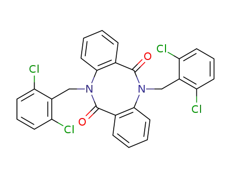 Molecular Structure of 92560-64-0 (5,11-Bis-(2,6-dichloro-benzyl)-5H,11H-dibenzo[b,f][1,5]diazocine-6,12-dione)
