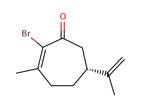 2-Cyclohepten-1-one, 2-bromo-3-methyl-6-(1-methylethenyl)-, (6R)-