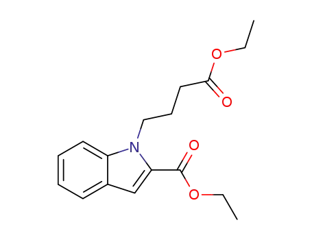 Molecular Structure of 131848-99-2 (ethyl 1-(4-ethoxy-4-oxobutyl)-1H-indole-2-carboxylate)