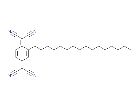 Molecular Structure of 130420-96-1 (Propanedinitrile,
2,2'-(2-hexadecyl-2,5-cyclohexadiene-1,4-diylidene)bis-)