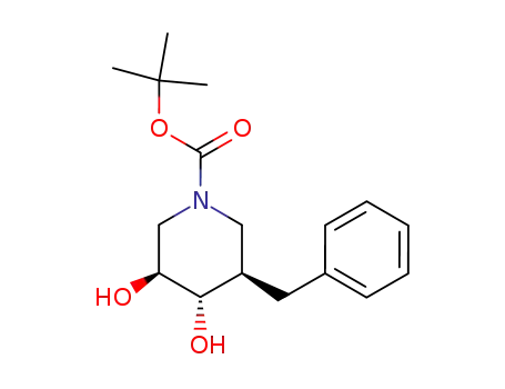 (3R,4S,5S)-3-Benzyl-4,5-dihydroxy-piperidine-1-carboxylic acid tert-butyl ester