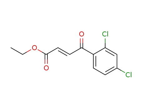 Molecular Structure of 89781-47-5 (2-Butenoic acid, 4-(2,4-dichlorophenyl)-4-oxo-, ethyl ester, (E)-)
