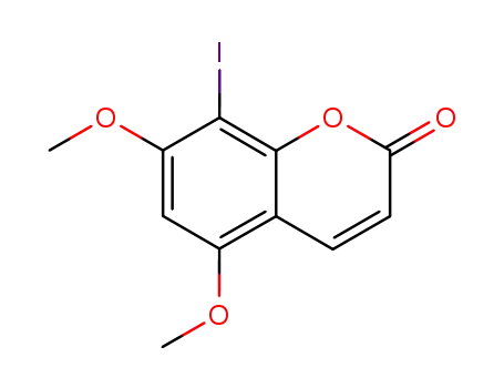 Molecular Structure of 124044-94-6 (8-iodo-5,7-dimethoxy-2H-chromen-2-one)