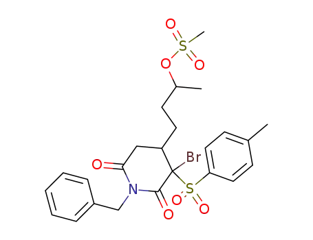 methanesulfonic acid 3-[1-benzyl-3-bromo-2,6-dioxo-3-(toluene-4-sulfonyl)-piperidin-4-yl]-1-methyl-propyl ester