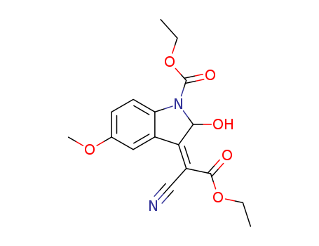 1H-Indole-1-carboxylic acid, 3-(1-cyano-2-ethoxy-2-oxoethylidene)-2,3-dihydro-2-hydroxy-5-methoxy -, ethyl ester, (3Z)-