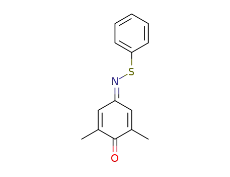 Molecular Structure of 41772-29-6 (Benzenesulfenamide,
N-(3,5-dimethyl-4-oxo-2,5-cyclohexadien-1-ylidene)-)