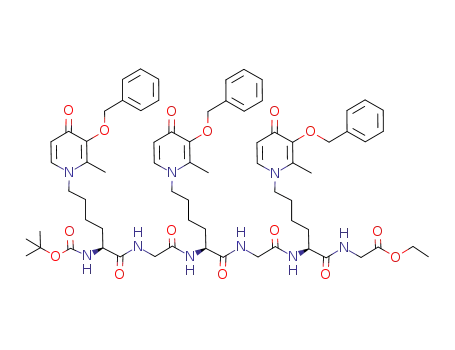 N-tert-butoxycarbonyl-ε-(3-benzyloxy-1,4-dihydro-2-methyl-4-oxo-1-pyridyl)-L-norleucylglycyl-ε-(3-benzyloxy-1,4-dihydro-2-methyl-4-oxo-1-pyridyl)-L-norleucylglycyl-ε-(3-benzyloxy-1,4-dihydro-2-methyl-4-oxo-1-pyridyl)-L-norleucylglycine ethyl ester