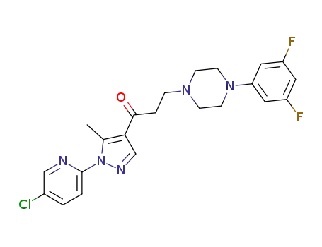 1-[1-(5-chloro-pyridin-2-yl)-5-methyl-1<i>H</i>-pyrazol-4-yl]-3-[4-(3,5-difluoro-phenyl)-piperazin-1-yl]-propan-1-one
