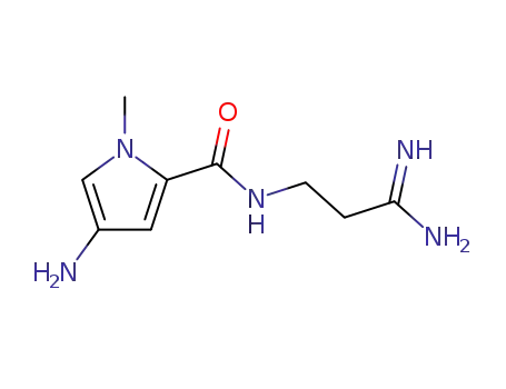 Molecular Structure of 14559-42-3 (N-(3-Amino-3-iminopropyl)-4-amino-1-methyl-1H-pyrrole-2-carboxamide)