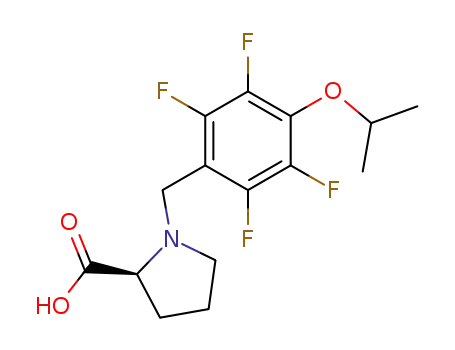 Molecular Structure of 511544-20-0 ((S)-N-[(4-isopropoxytetrafluorophenyl)methyl]proline)