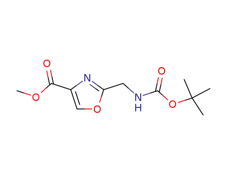 Molecular Structure of 182120-89-4 (METHYL 2-((TERT-BUTOXYCARBONYLAMINO)METHYL)OXAZOLE-4-CARBOXYLATE)