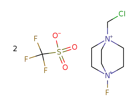 Molecular Structure of 140681-68-1 (1-CHLOROMETHYL-4-FLUORO-1,4-DIAZONIABICYCLO[2.2.2]OCTANE BIS(TRIFLUOROMETHANESULFONATE))