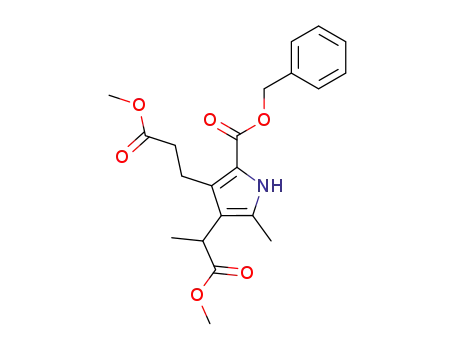 3-(2-methoxycarbonyl-ethyl)-4-(1-methoxycarbonyl-ethyl)-5-methyl-1<i>H</i>-pyrrole-2-carboxylic acid benzyl ester
