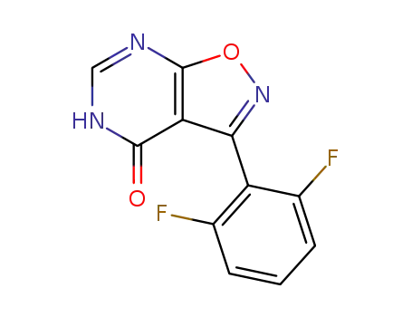 Molecular Structure of 487009-45-0 (Isoxazolo[5,4-d]pyrimidin-4(5H)-one, 3-(2,6-difluorophenyl)-)