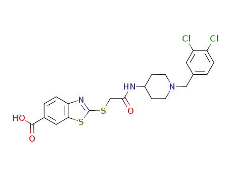 N-[1-(3,4-dichlorobenzyl)piperidin-4-yl]-(6-carboxyl-2-benzothiazolylthio)acetamide