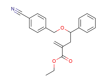 ethyl 2-[2-(p-cyanobenzyloxy)-2-phenylethyl]propenoate