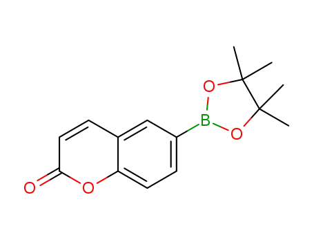 Molecular Structure of 1408287-07-9 (6-(4,4,5,5-Tetramethyl-1,3,2-dioxaborolan-2-yl)-2H-chromen-2-one)