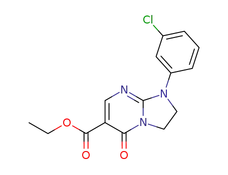 Molecular Structure of 147821-53-2 (ethyl 1-(3-chlorophenyl)-5-oxo-1,2,3,5-tetrahydroimidazo[1,2-a]pyrimidine-6-carboxylate)