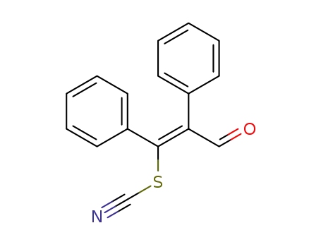 Molecular Structure of 60145-43-9 (Thiocyanic acid, (1Z)-3-oxo-1,2-diphenyl-1-propenyl ester)