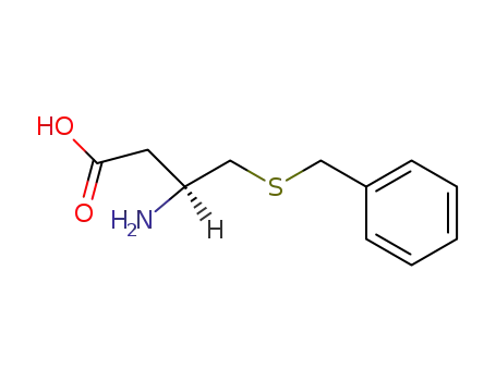 Molecular Structure of 130307-02-7 (Butanoic acid, 3-amino-4-[(phenylmethyl)thio]-, (S)-)