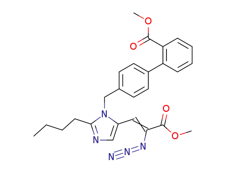 Molecular Structure of 470691-32-8 (4'-[5-((Z)-2-Azido-2-methoxycarbonyl-vinyl)-2-butyl-imidazol-1-ylmethyl]-biphenyl-2-carboxylic acid methyl ester)