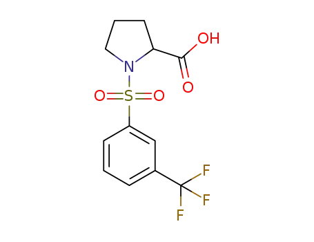 Molecular Structure of 251096-97-6 (1-(3-(TRIFLUOROMETHYL)BENZENESULFONYL)PROLINE)