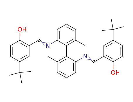 Molecular Structure of 618071-41-3 (Phenol,
2,2'-[(6,6'-dimethyl[1,1'-biphenyl]-2,2'-diyl)bis(nitrilomethylidyne)]bis[4-(1
,1-dimethylethyl)-)