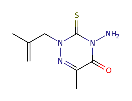 Molecular Structure of 592552-80-2 (1,2,4-Triazin-5(2H)-one,
4-amino-3,4-dihydro-6-methyl-2-(2-methyl-2-propenyl)-3-thioxo-)