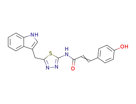 2-Propenamide,
3-(4-hydroxyphenyl)-N-[5-(1H-indol-3-ylmethyl)-1,3,4-thiadiazol-2-yl]-