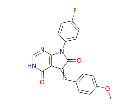 7-(4-Fluoro-phenyl)-5-[1-(4-methoxy-phenyl)-meth-(Z)-ylidene]-5,7-dihydro-3H-pyrrolo[2,3-d]pyrimidine-4,6-dione