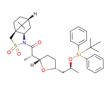 (S)-2-{(2S,5R)-5-[(S)-2-(tert-Butyl-diphenyl-silanyloxy)-propyl]-tetrahydro-furan-2-yl}-1-((1S,5R,7R)-10,10-dimethyl-3,3-dioxo-3λ<sup>6</sup>-thia-4-aza-tricyclo[5.2.1.0<sup>1,5</sup>]dec-4-yl)-propan-1-one