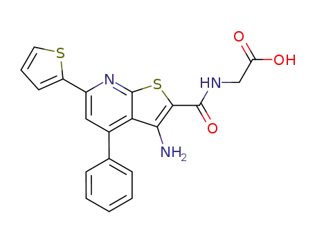 Molecular Structure of 682334-38-9 (Glycine,
N-[[3-amino-4-phenyl-6-(2-thienyl)thieno[2,3-b]pyridin-2-yl]carbonyl]-)