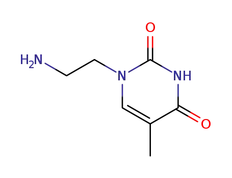 Molecular Structure of 34386-77-1 (2,4(1H,3H)-Pyrimidinedione, 1-(2-aminoethyl)-5-methyl-)