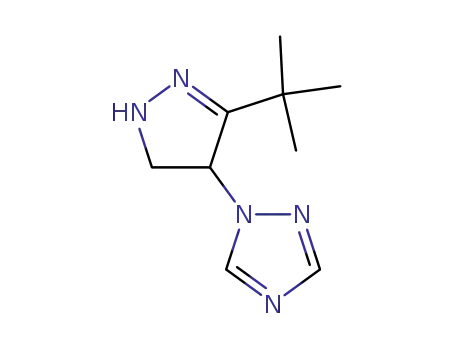 Molecular Structure of 573977-08-9 (1H-1,2,4-Triazole, 1-[3-(1,1-dimethylethyl)-4,5-dihydro-1H-pyrazol-4-yl]-)