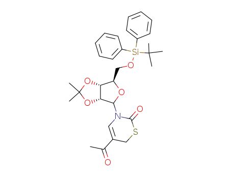 5-acetyl-3-(5-O-tert-butyldiphenylsilyl-2,3-O-isopropylidene-D-ribofuranosyl)-3,6-dihydro-2H-1,3-thiazin-2-one