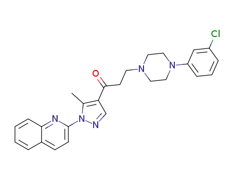 3-[4-(3-chloro-phenyl)-piperazin-1-yl]-1-(5-methyl-1-quinolin-2-yl-1<i>H</i>-pyrazol-4-yl)-propan-1-one
