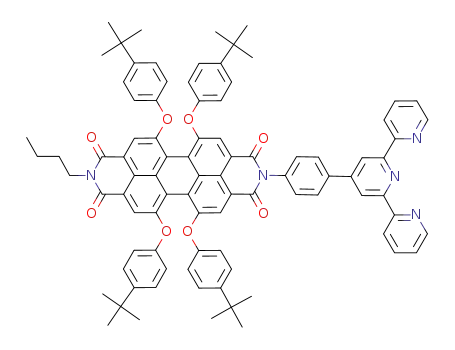 2-butyl-5,6,12,13-tetrakis-(4-<i>tert</i>-butyl-phenoxy)-9-(4-[2,2';6',2'']terpyridin-4'-yl-phenyl)-anthra[2,1,9-<i>def</i>;6,5,10-<i>d</i>'<i>e</i>'<i>f</i>']diisoquinoline-1,3,8,10-tetraone