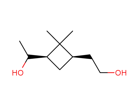Molecular Structure of 22630-96-2 (1-(2-Hydroxyethyl)-3-(1-hydroxyethyl)-2,2-dimethylcyclobutane)