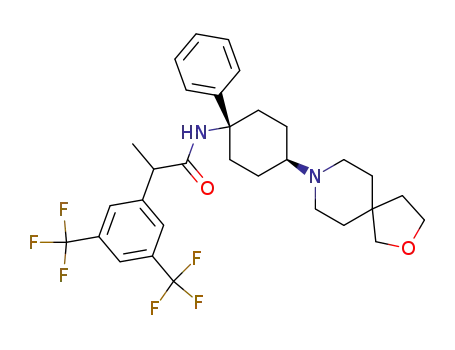 cis-2-[3,5-Bis(trifluoromethyl)phenyl]-N-[4-(2-oxa-8-azaspiro[4.5]dec-8-yl)-1-phenylcyclohexyl]propionamide