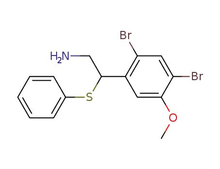 Molecular Structure of 487027-09-8 (Benzeneethanamine, 2,4-dibromo-5-methoxy-b-(phenylthio)-)