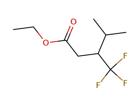 Molecular Structure of 453-24-7 (Pentanoic acid, 4-methyl-3-(trifluoromethyl)-, ethyl ester)