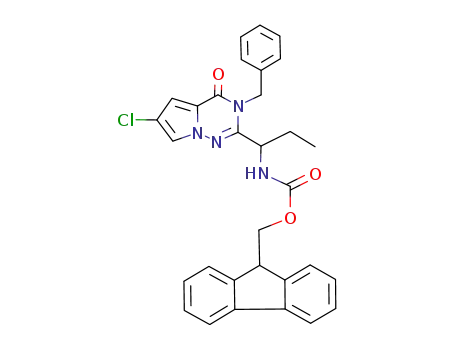 [1-(3-benzyl-6-chloro-4-oxo-3,4-dihydro-pyrrolo[2,1-<i>f</i>][1,2,4]triazin-2-yl)-propyl]-carbamic acid 9<i>H</i>-fluoren-9-ylmethyl ester
