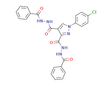 Molecular Structure of 892962-89-9 (1-(4-chlorophenyl)-N<sub>3</sub>',N<sub>4</sub>'-dibenzoyl-1H-pyrazole-3,4-dicarbohydrazide)