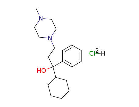 Molecular Structure of 112443-26-2 (3-(4-methyl)piperazino-1-cyclohexyl-1-phenyl-1-propanol dihydrochloride)