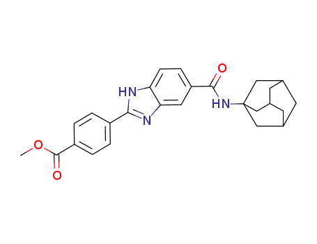 Molecular Structure of 1027140-02-8 (4-[5-(adamantan-1-ylcarbamoyl)-1<i>H</i>-benzoimidazol-2-yl]-benzoic acid methyl ester)