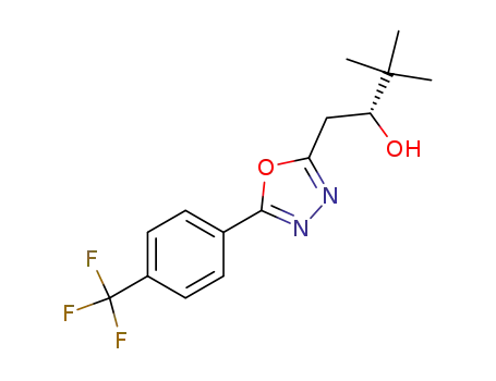 Molecular Structure of 497946-54-0 ((R)-3,3-Dimethyl-1-[5-(4-trifluoromethyl-phenyl)-[1,3,4]oxadiazol-2-yl]-butan-2-ol)
